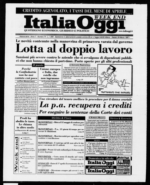 Italia oggi : quotidiano di economia finanza e politica